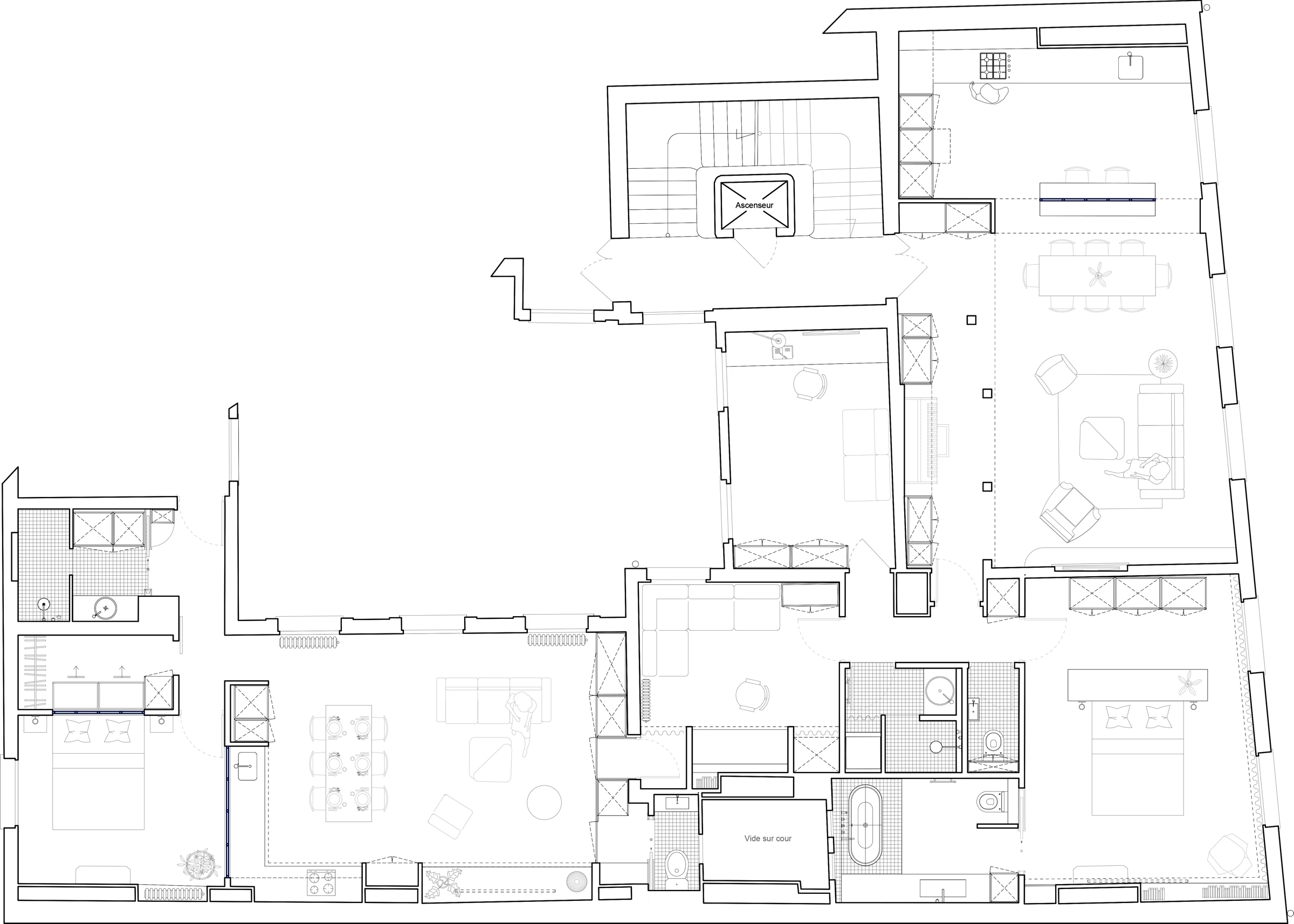 Plan des deux appartements Lucas et Batelière